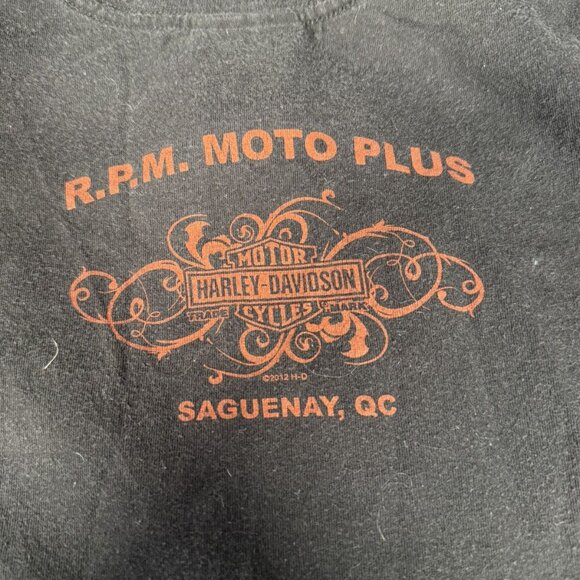 Y2K Made in USA Harley Davidson Logo V Neck Women's Top - Picture 6 of 9